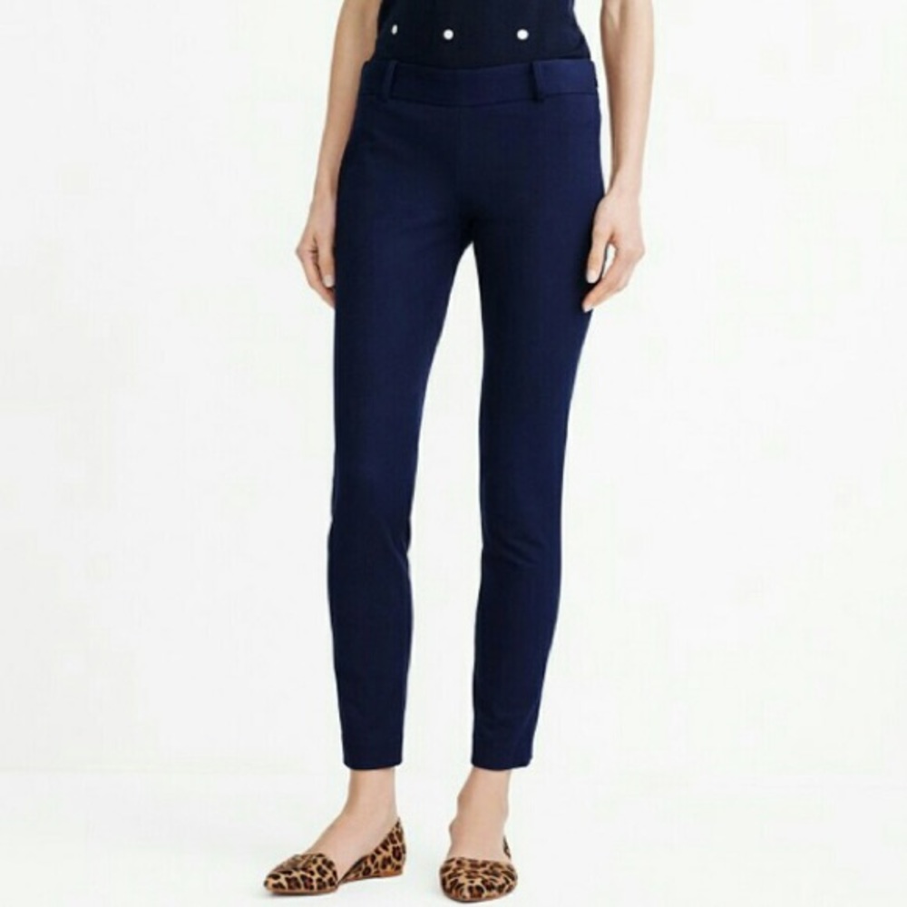 J. Crew Navy Winnie Pant in Stretch Cotton